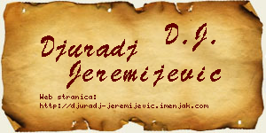 Đurađ Jeremijević vizit kartica